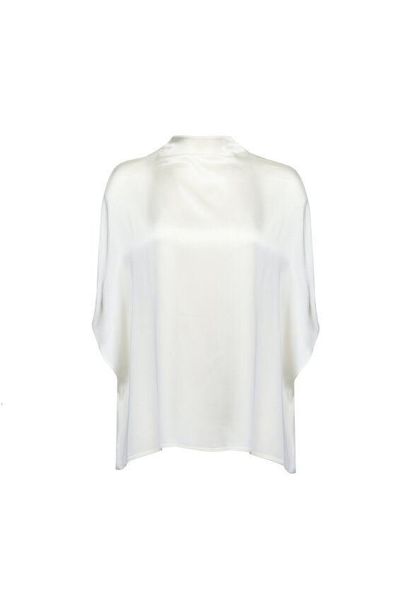 LaPointe White Satin Cape Tee