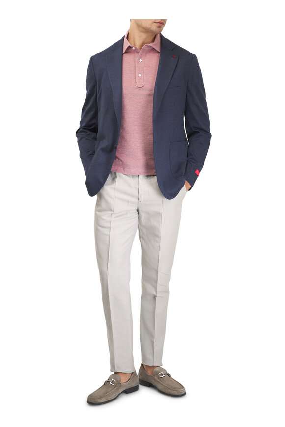 Isaia Navy Check Cotton & Silk Sportcoat - view 2
