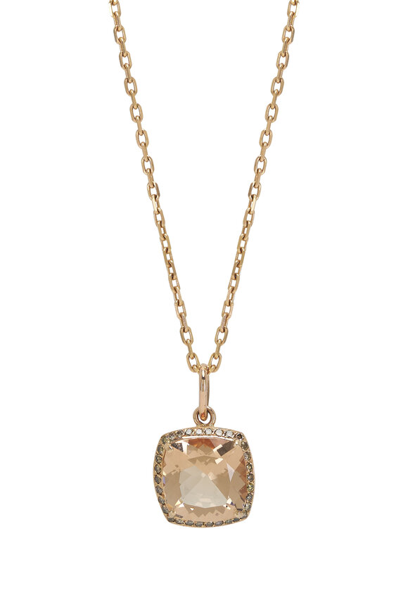 Genevieve Lau - Morganite & Champagne Pendant Necklace