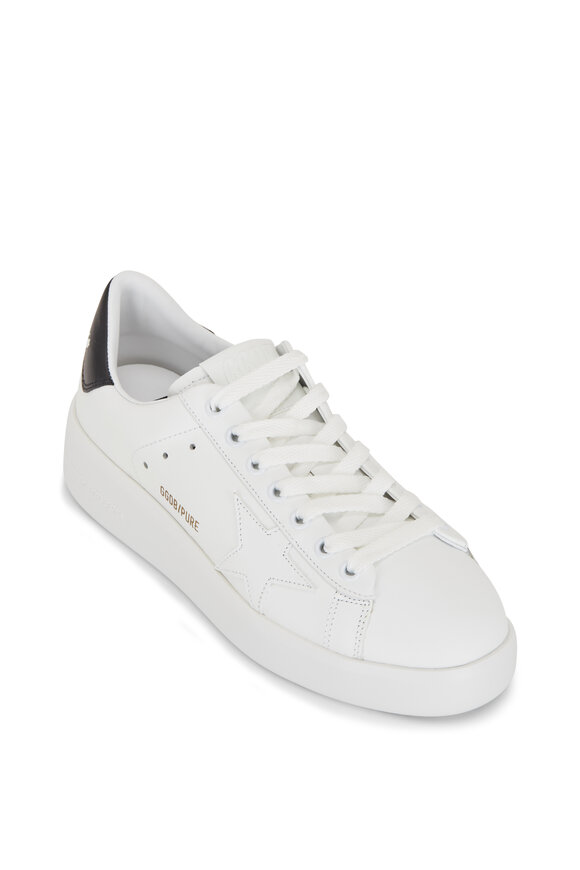 Golden Goose - Pure Star White Leather & Black Heel Sneaker
