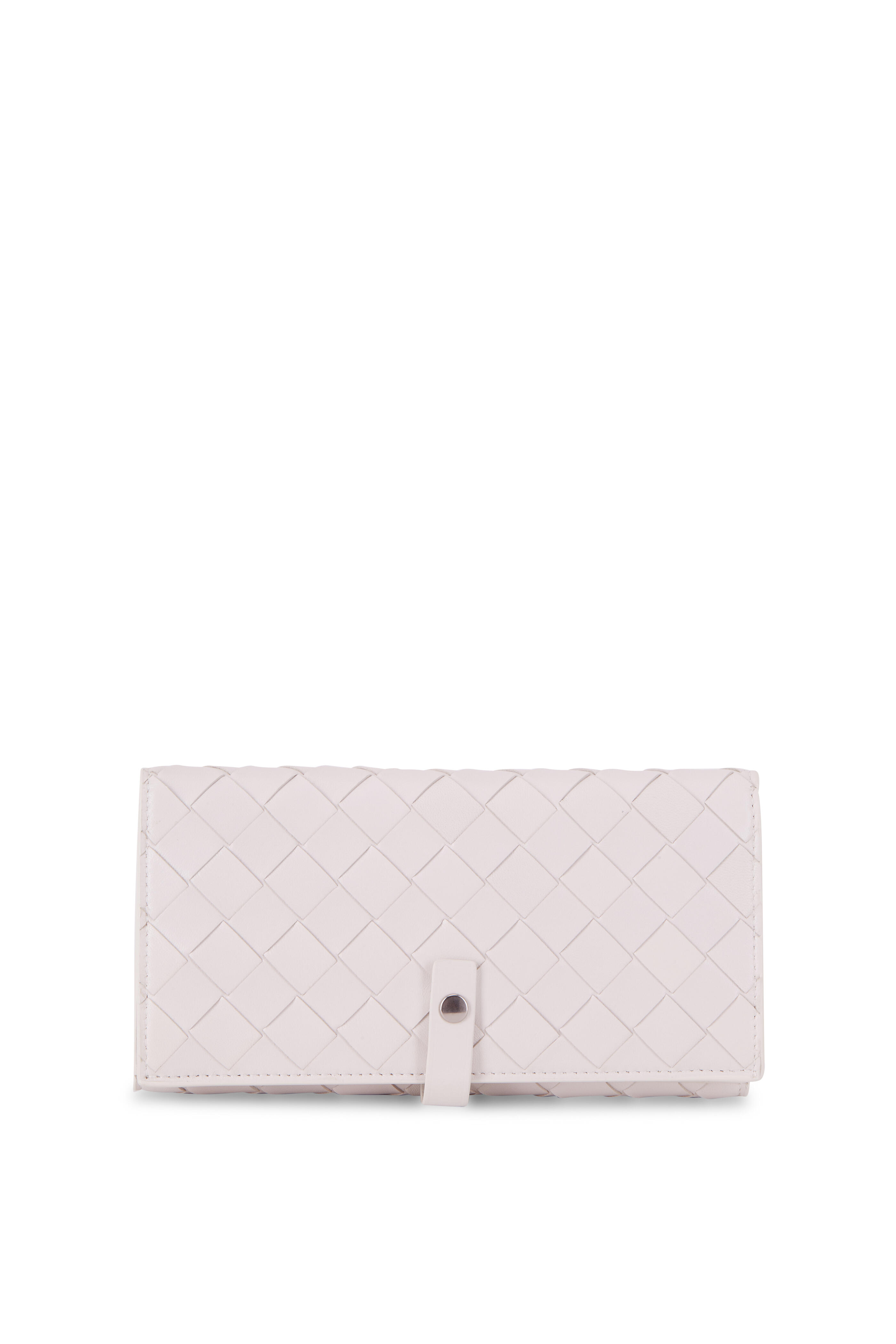 Bottega Veneta - Intrecciato White Bi-Fold Flap Wallet