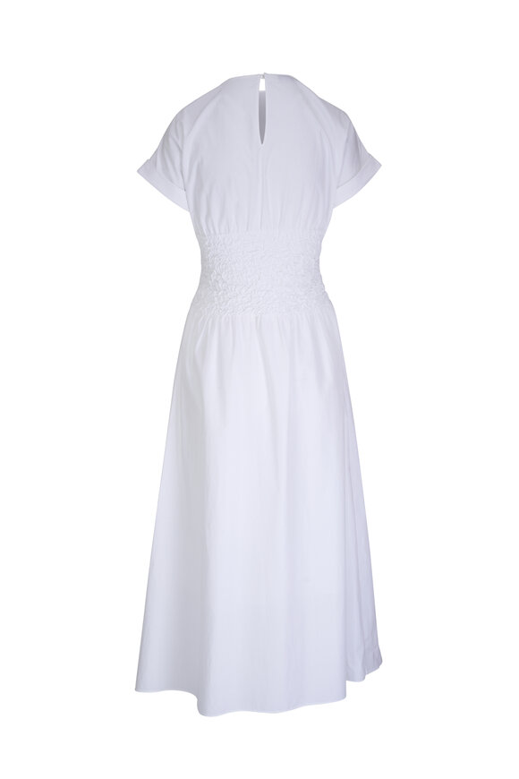 Lafayette 148 New York - White Cotton Smocked Waist Dress