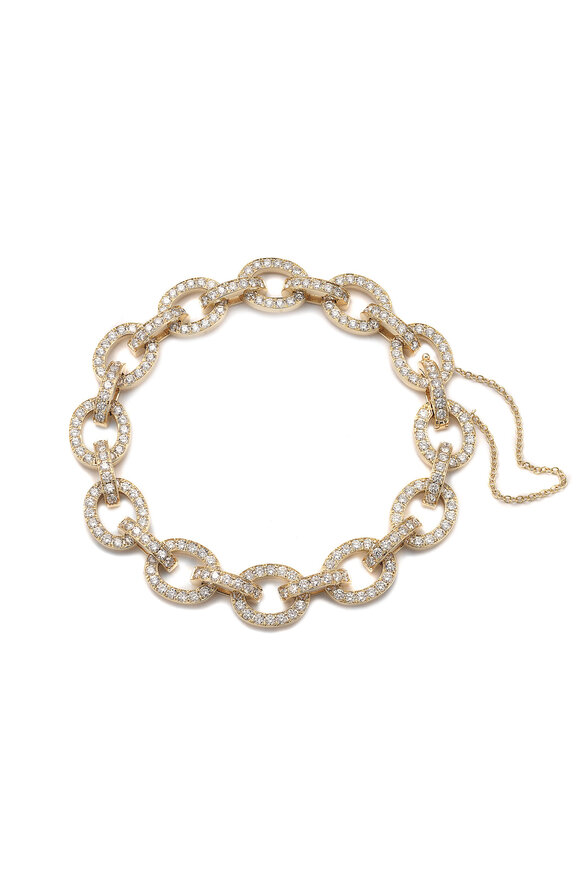 Nam Cho - Classic Oval 18K Yellow Gold Diamond Link Bracelet