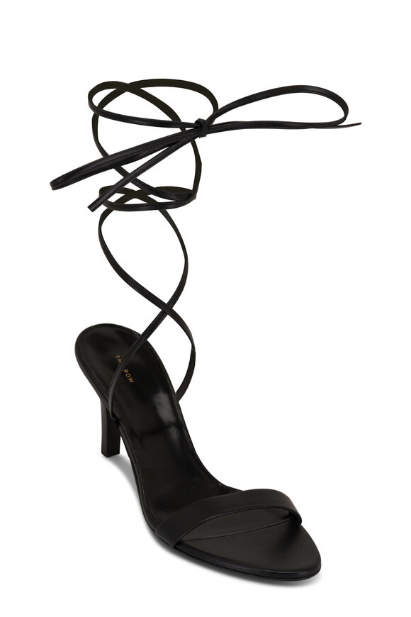 The Row - Maud Black Leather Lace-Up Sandal, 80mm