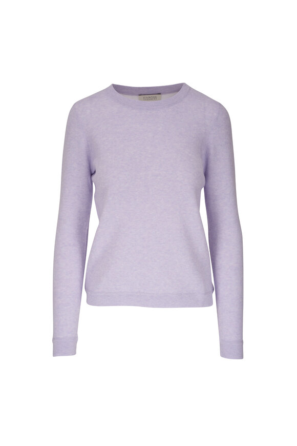 Kinross Lavender & White Reversible Crewneck Sweater
