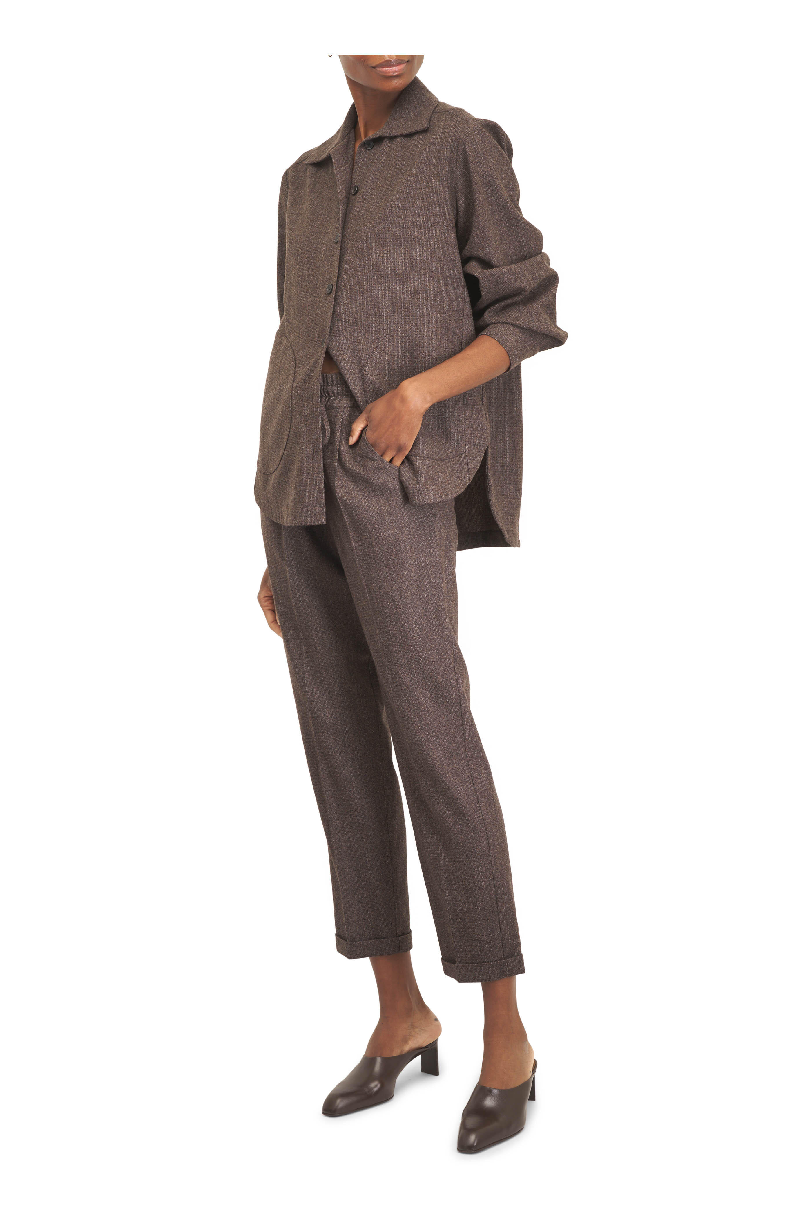 Kiton - Chocolate Tie Waist Jogger - view 5