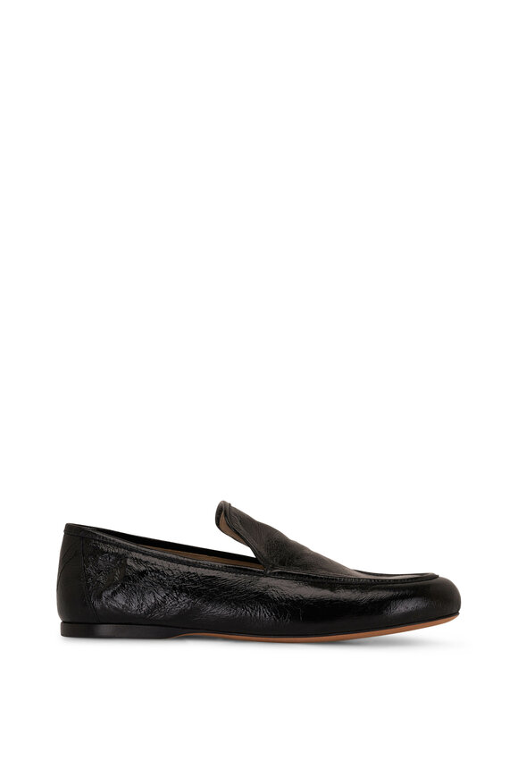 Khaite - Alessio Black Crinkle Leather Loafer 