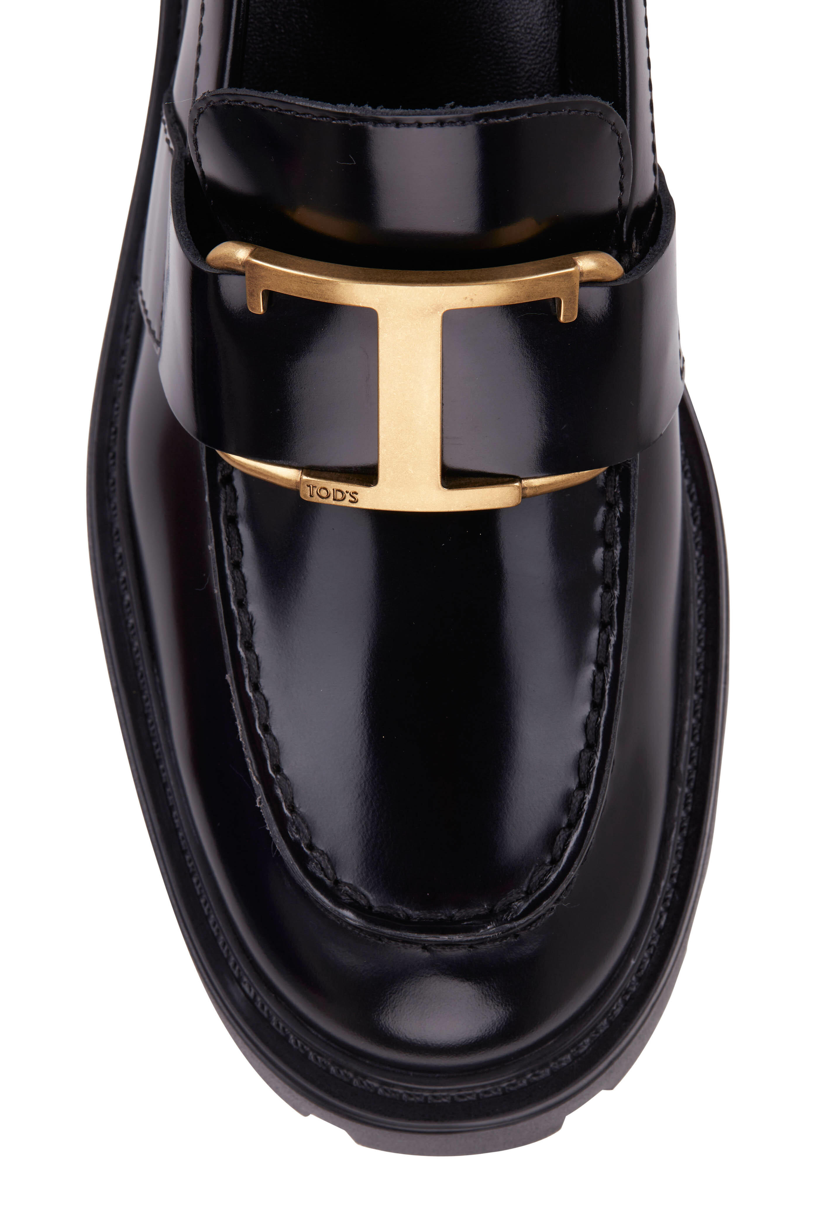 Tod's - Gomma Black Lug Sole Loafer, 60mm | Mitchell Stores