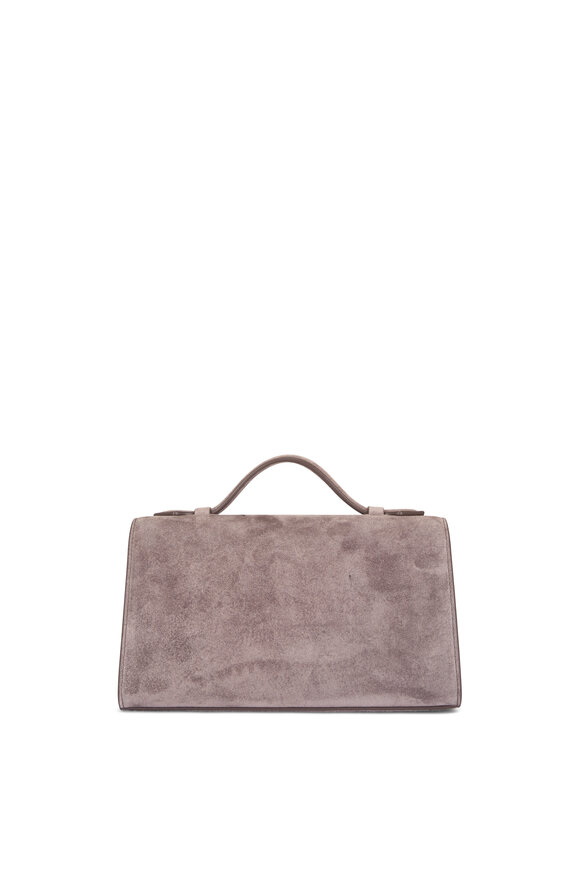 Savette Symmetry Pochette Gray Suede Top Handle Bag - view 3