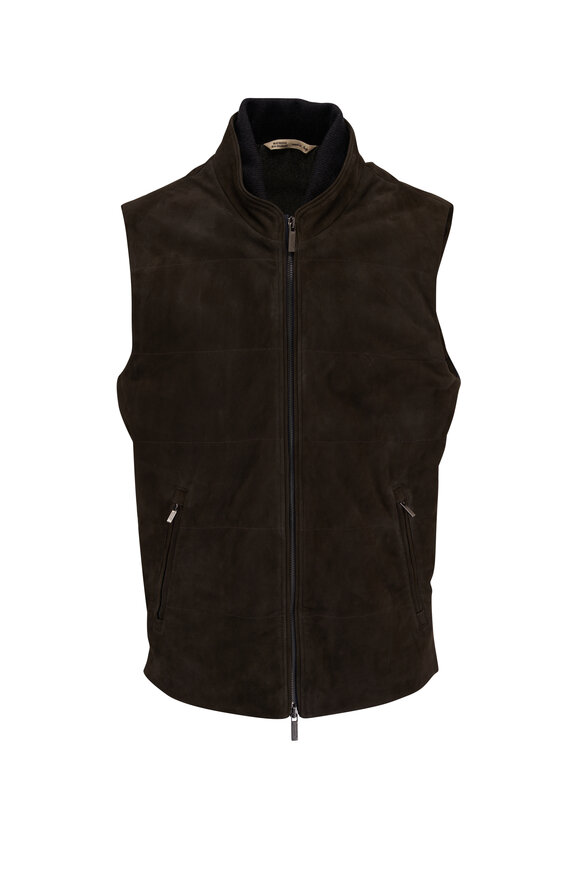 Maurizio Baldassari - Charcoal Gray Suede Vest 