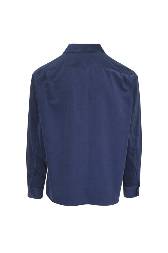 Ralph Lauren Purple Label Steel Blue Fine Wale Corduroy Shirt - view 2