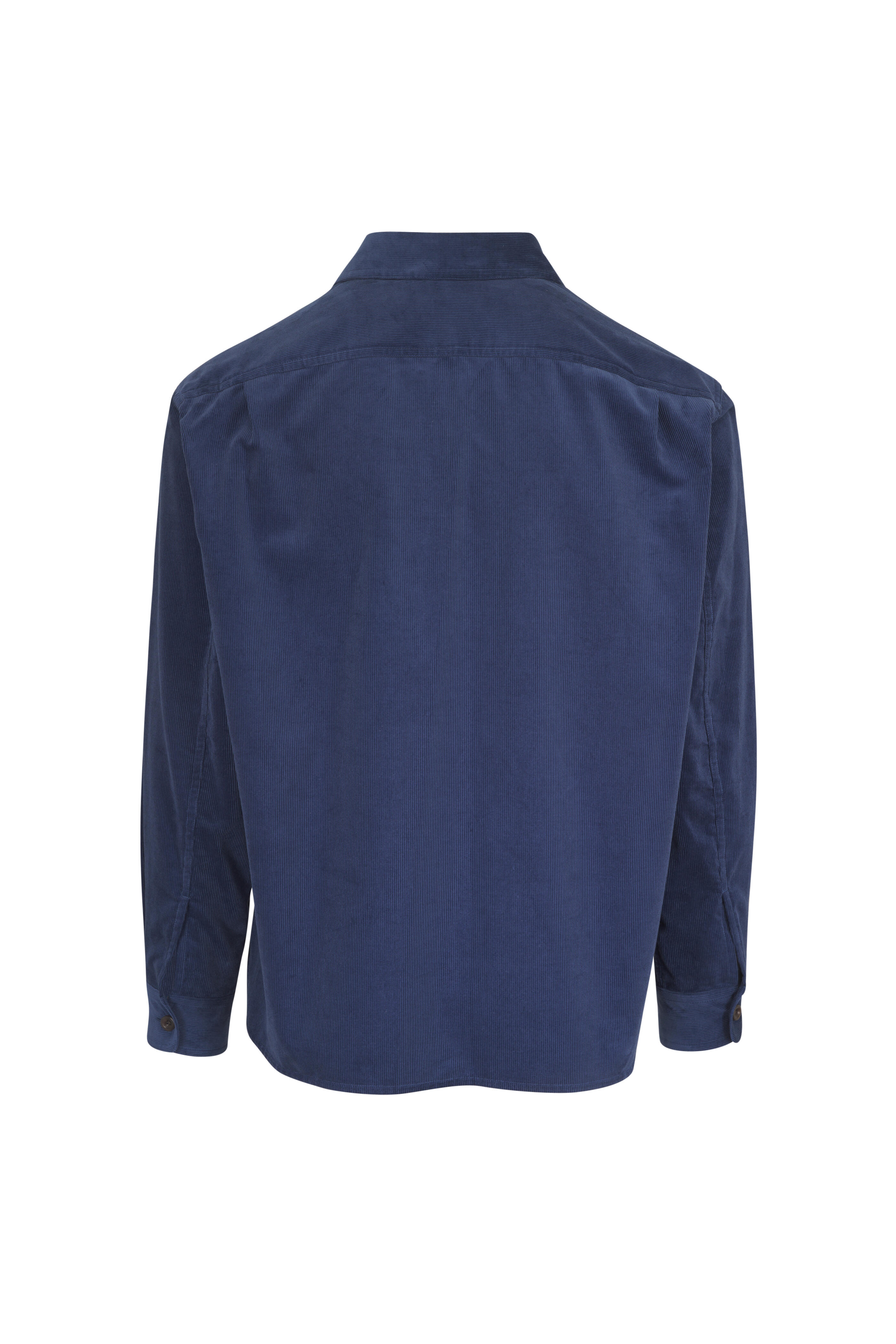 Ralph Lauren Purple Label - Steel Blue Fine Wale Corduroy Shirt - view 2