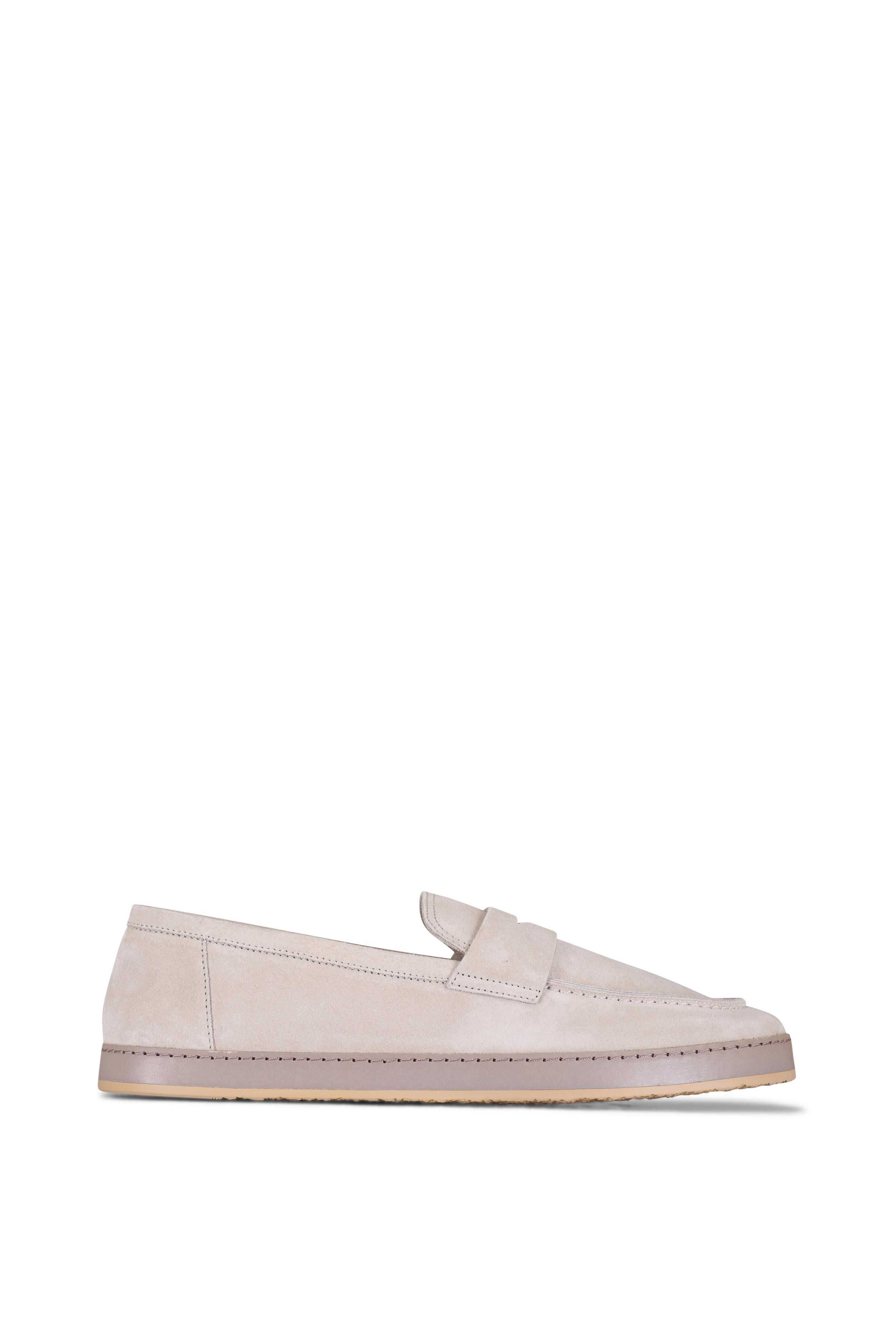 Brunello Cucinelli - Oat Suede Penny Loafer | Mitchell Stores