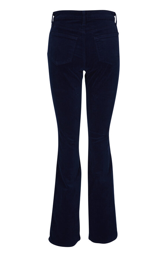 L'Agence - Stevie Dark Navy Velvet Straight Leg Jean