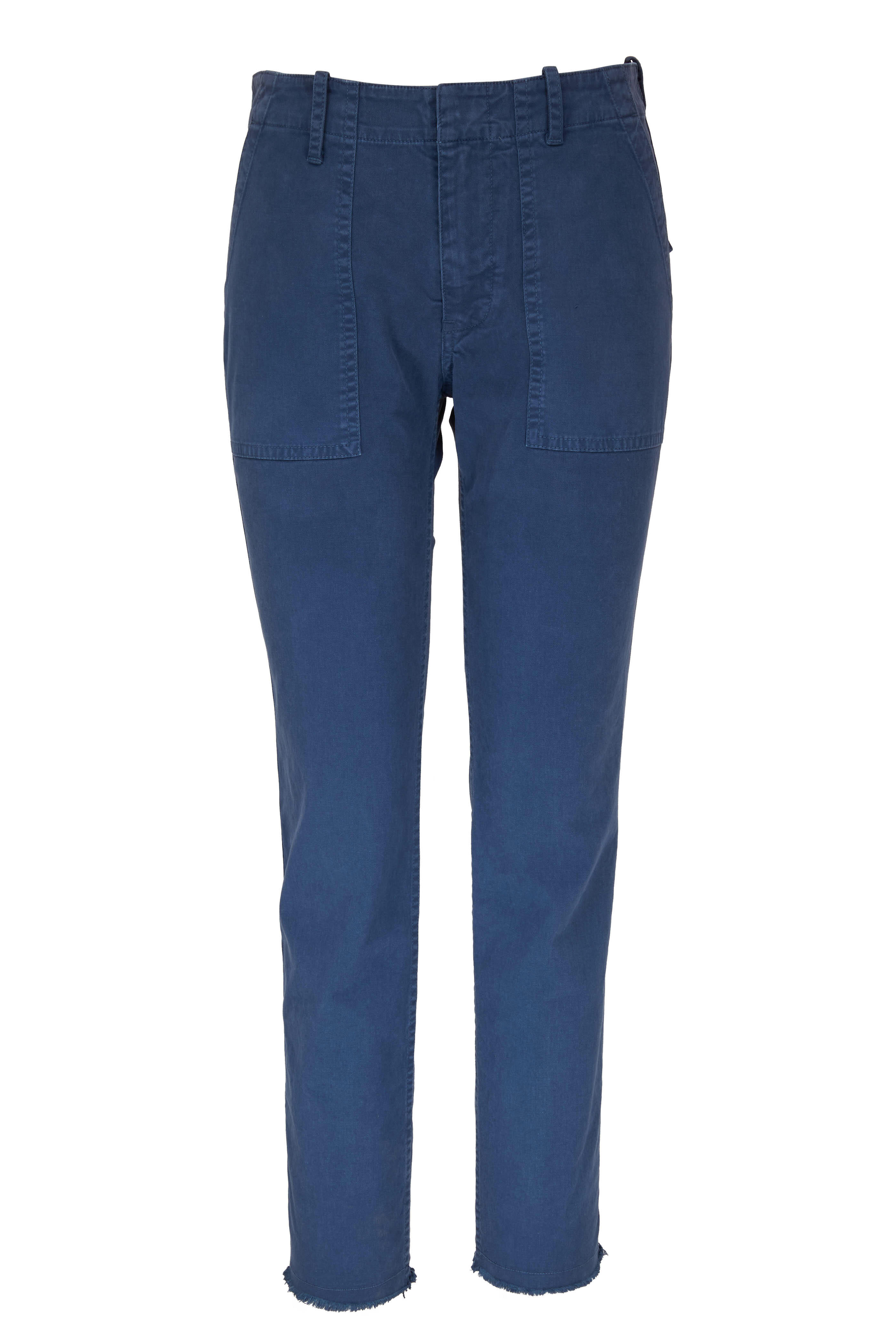 Nili Lotan - Jenna Marine Blue Mid-Rise Crop Pant