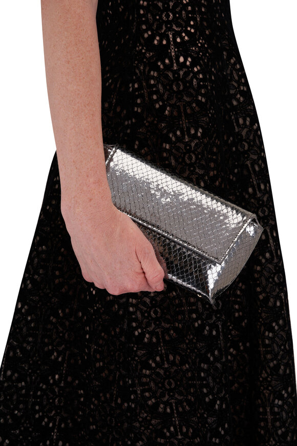 Maria Oliver - Malala Anthracite Stamped Clutch 
