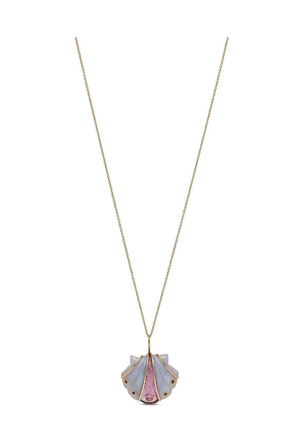 Brent Neale Amethyst and Chalcedony Seashell Pendant Necklace - view 4