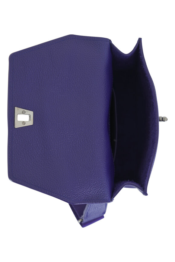 Akris - Small Anouk Purple Leather Messenger Bag 