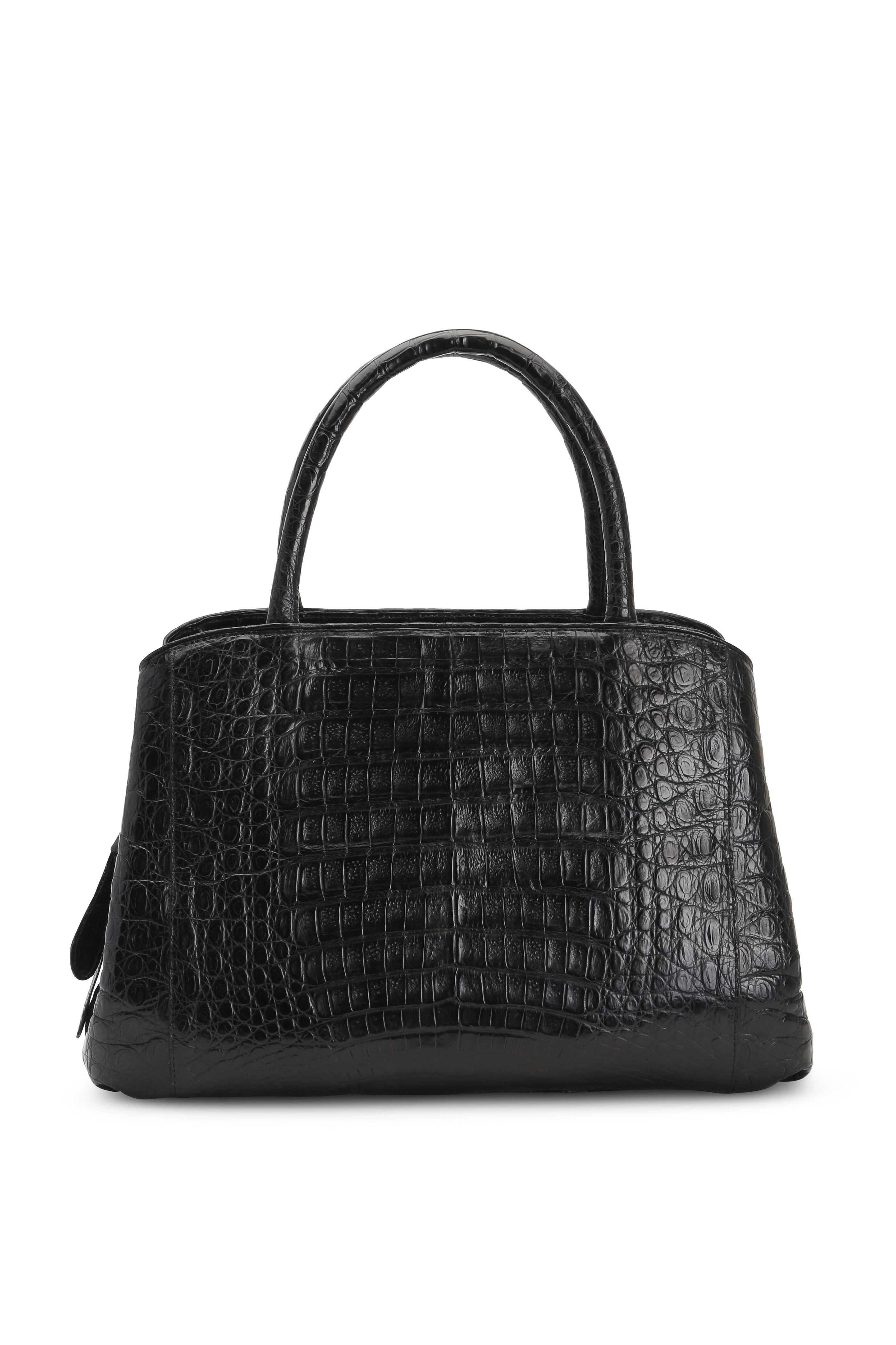 Nancy Gonzalez Black Crocodile Tote