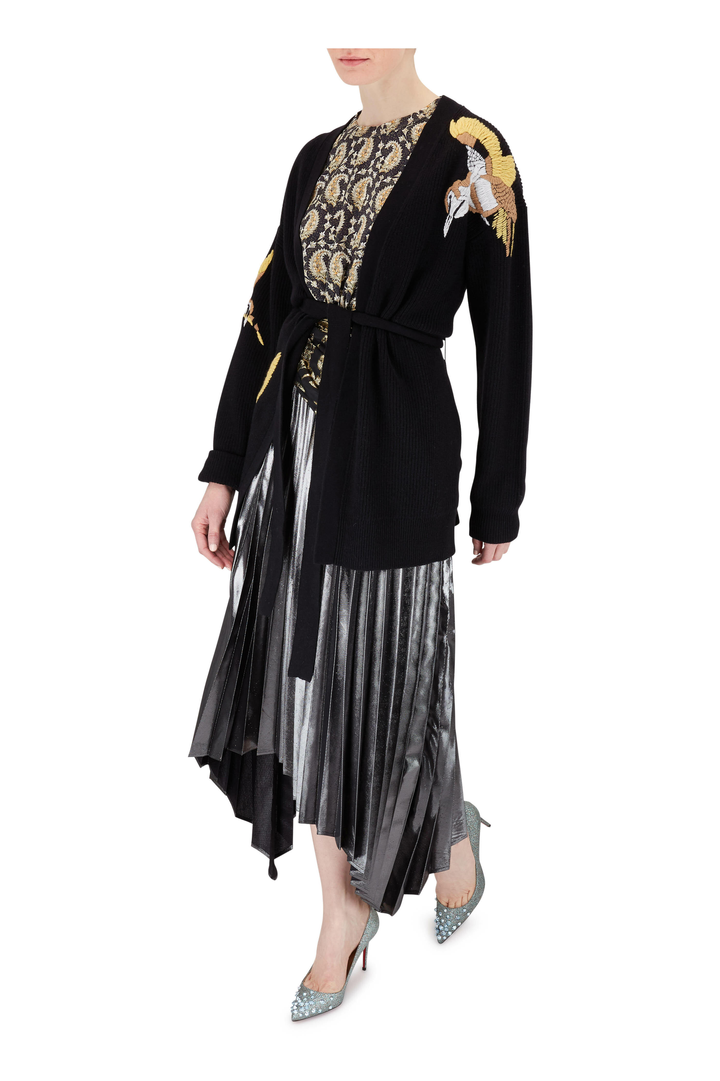 Christian Louboutin - Drama Metallic Light Blue Glitter Pump, 85mm