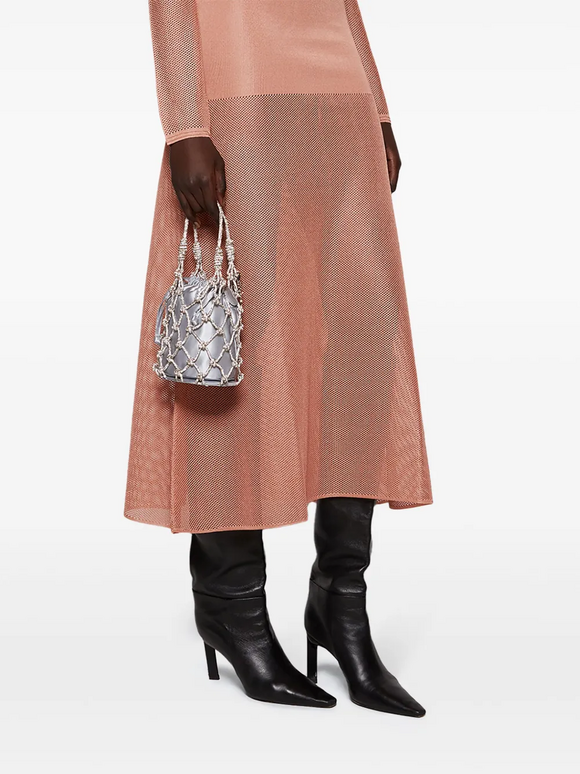 Judith Leiber Couture Silver Crystal Net Pouch - view 7