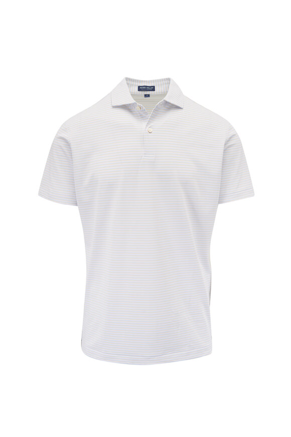 Peter Millar Tempo Blue Frost Performance Mesh Polo