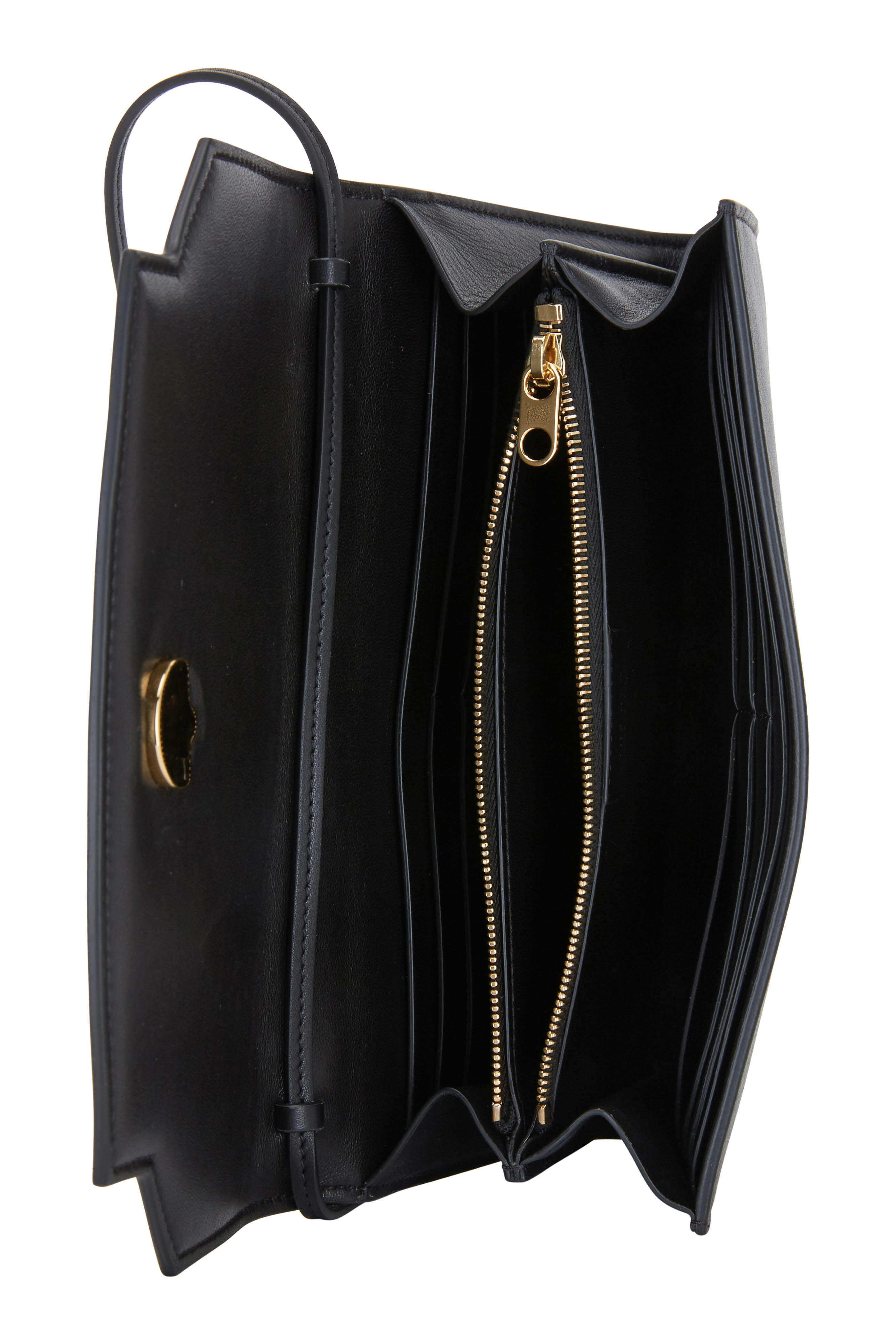 The Row Women's Large Banana Black Leather Crossbody Bag | by Mitchell Stores