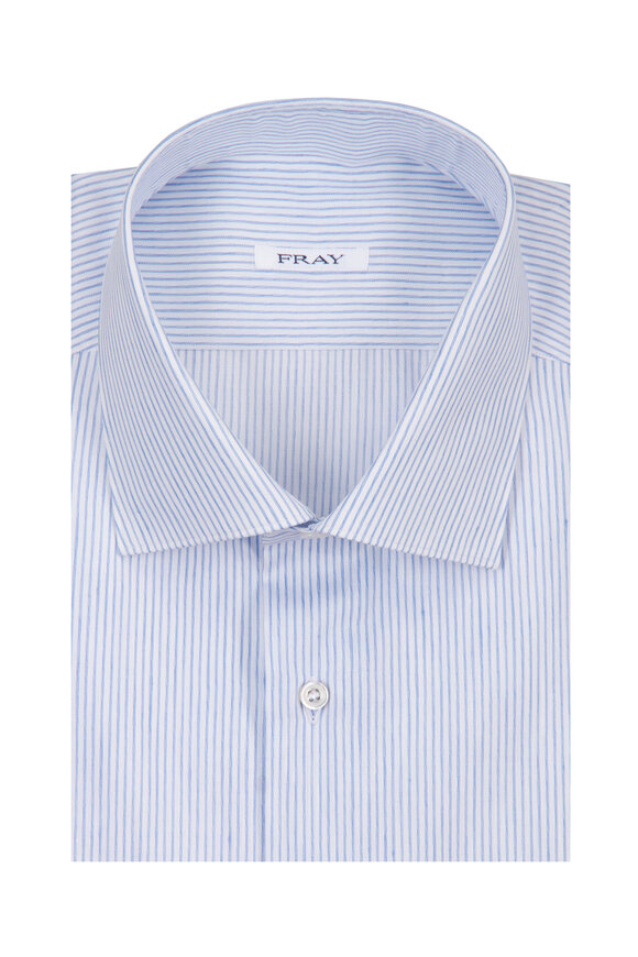 Fray Thin Navy Stripe Sport Shirt - view 1