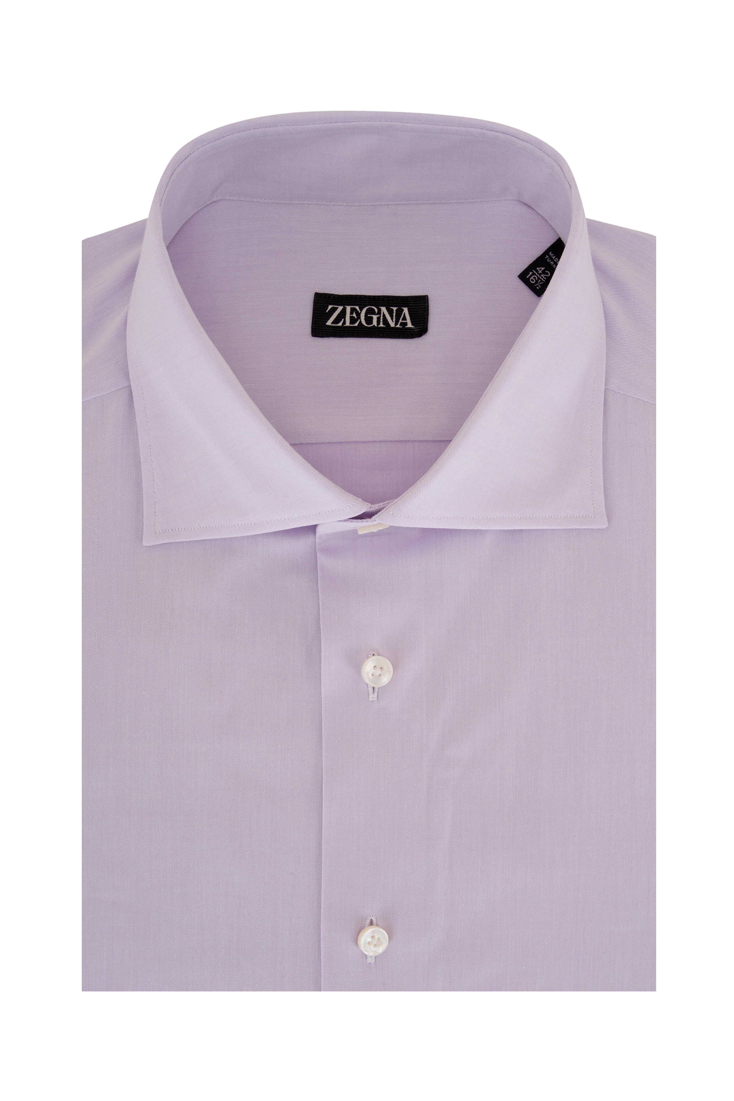 Zegna - Solid Dusty Pink Cotton Dress Shirt | Mitchell Stores