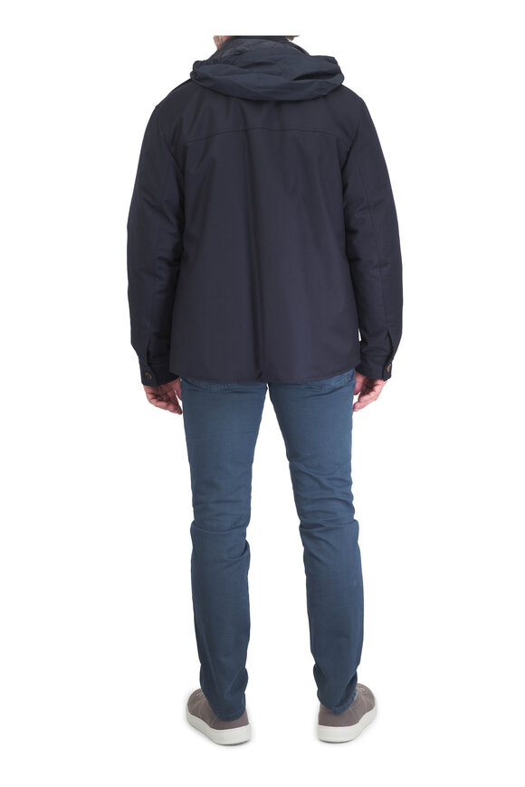Fedeli Gray Cashmere Ribbed Full Zip Sweater - view 3