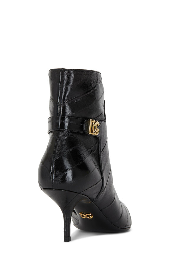 Dolce & Gabbana - Black Eel Pointy Ankle Bootie, 60mm