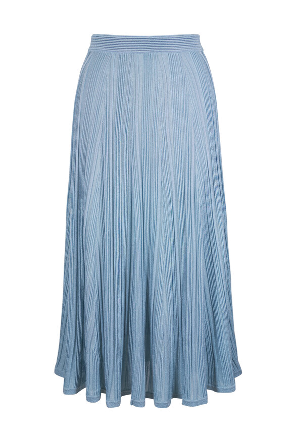 Zimmermann Aster Metallic Blue Midi Skirt