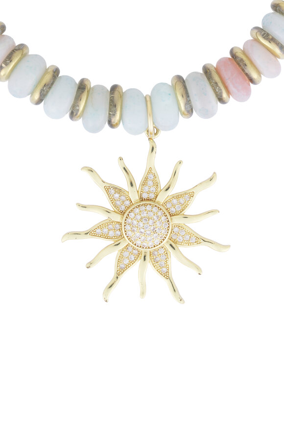 Cristina V. Opal Sunburst Stone Necklace - view 2