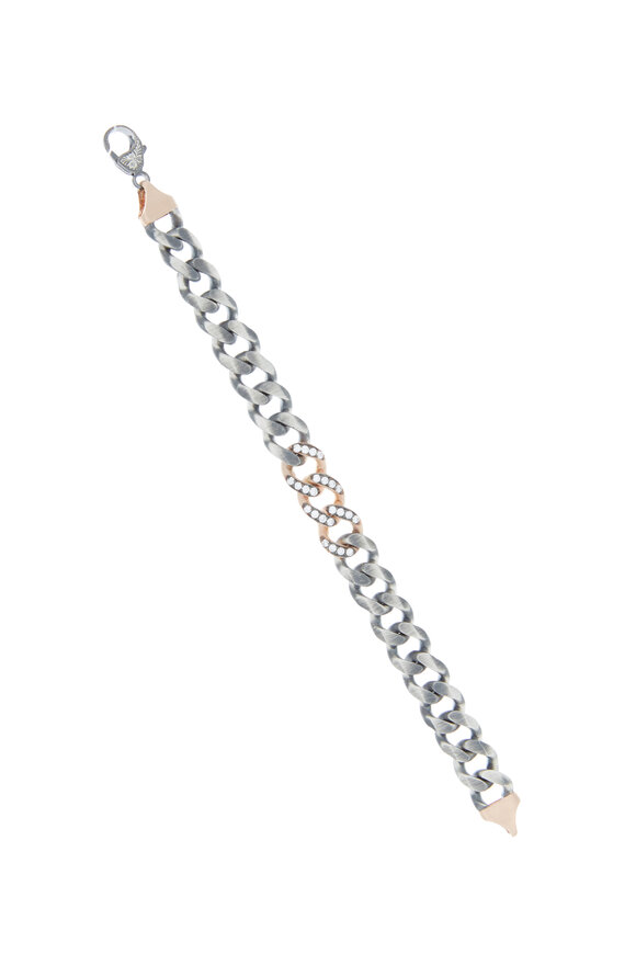Sylva & Cie - 14K Pink Gold & Silver Diamond Link Bracelet