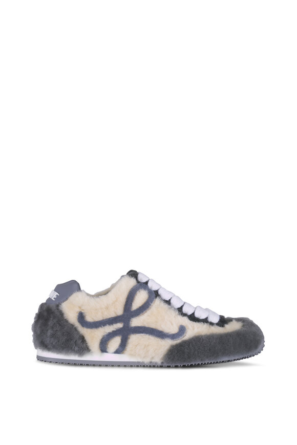 Loewe Ballet Runner 2.0 Gray & Cream Shearling Sneaker - view 4
