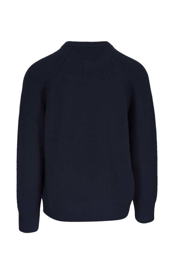 Vince - Coastal Blue Micro Bouclé Wool & Cashmere Sweater