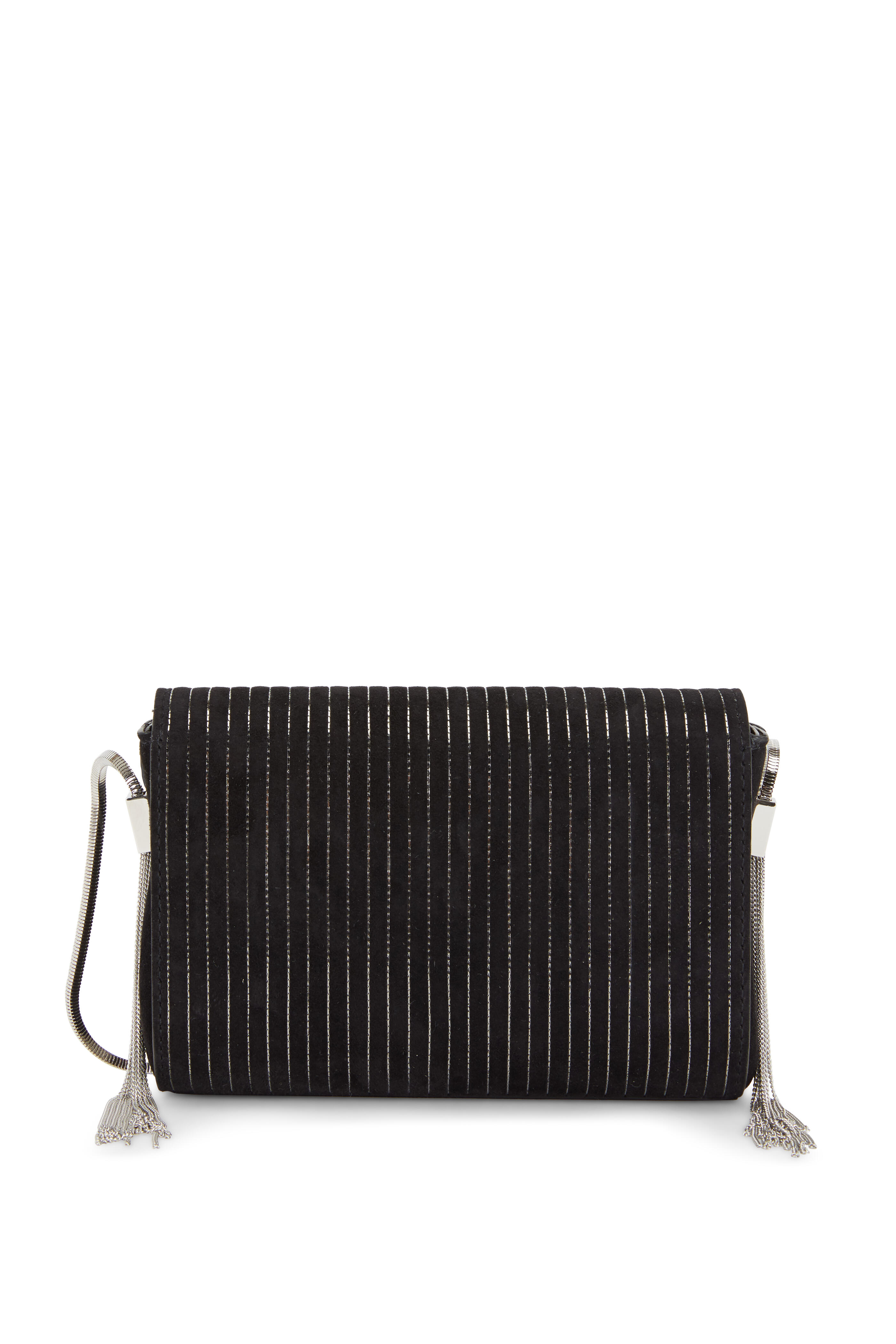 Saint Laurent - Kate Black Suede Silver Vertical Chains Small Bag