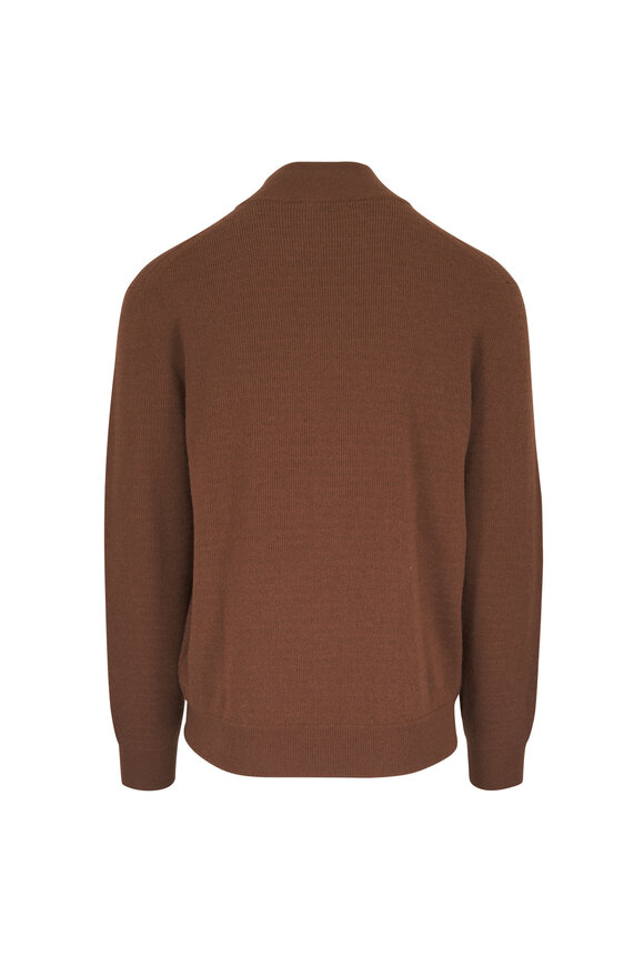 Canali Brown Wool & Cashmere Cardigan - view 2