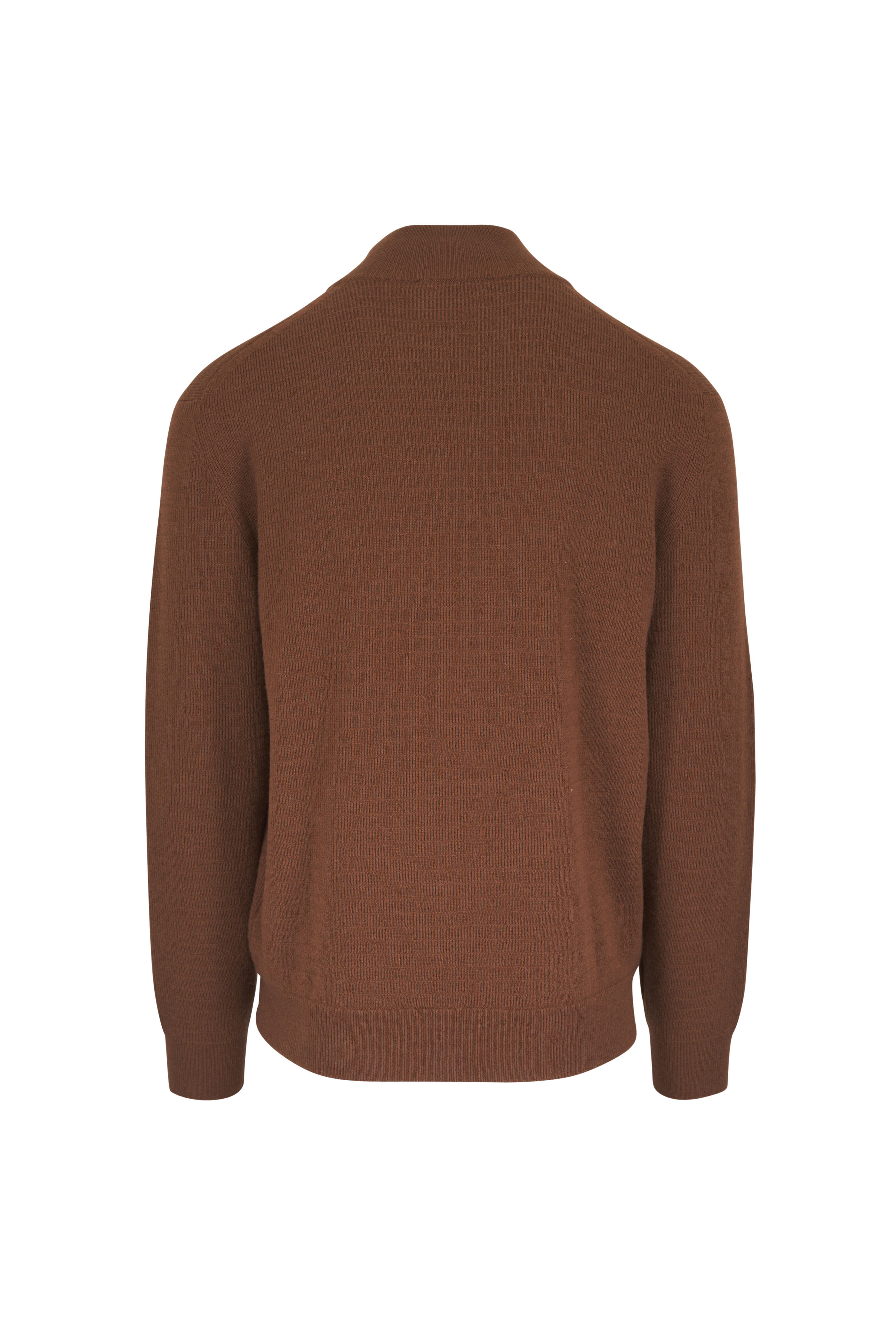 Canali - Brown Wool & Cashmere Cardigan - view 2