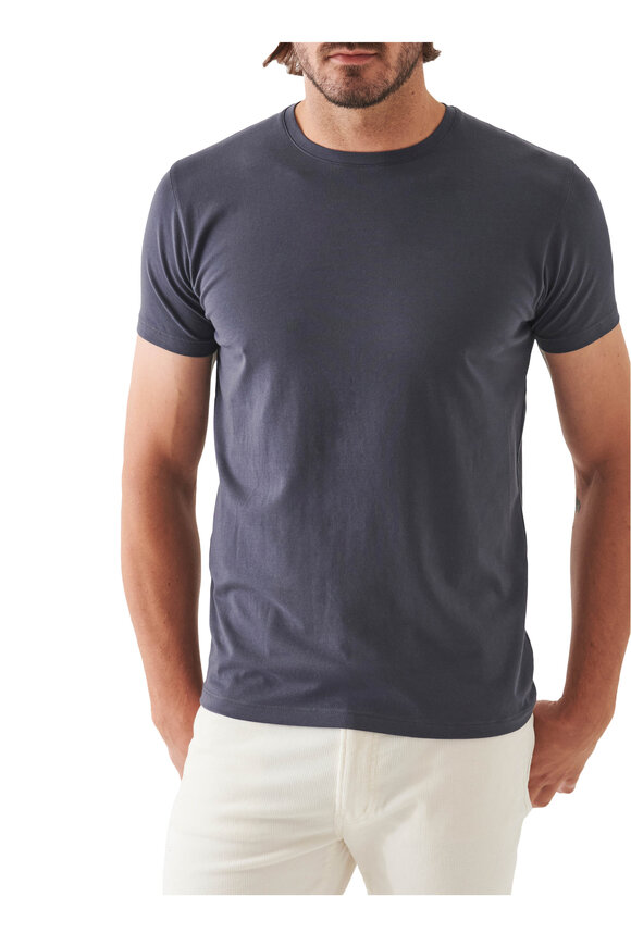 Patrick Assaraf - Basic Navy Crewneck T-Shirt