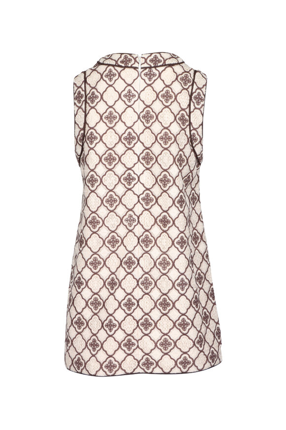 Zimmermann Luna Guipure Cream & Chocolate Shift Dress - view 4