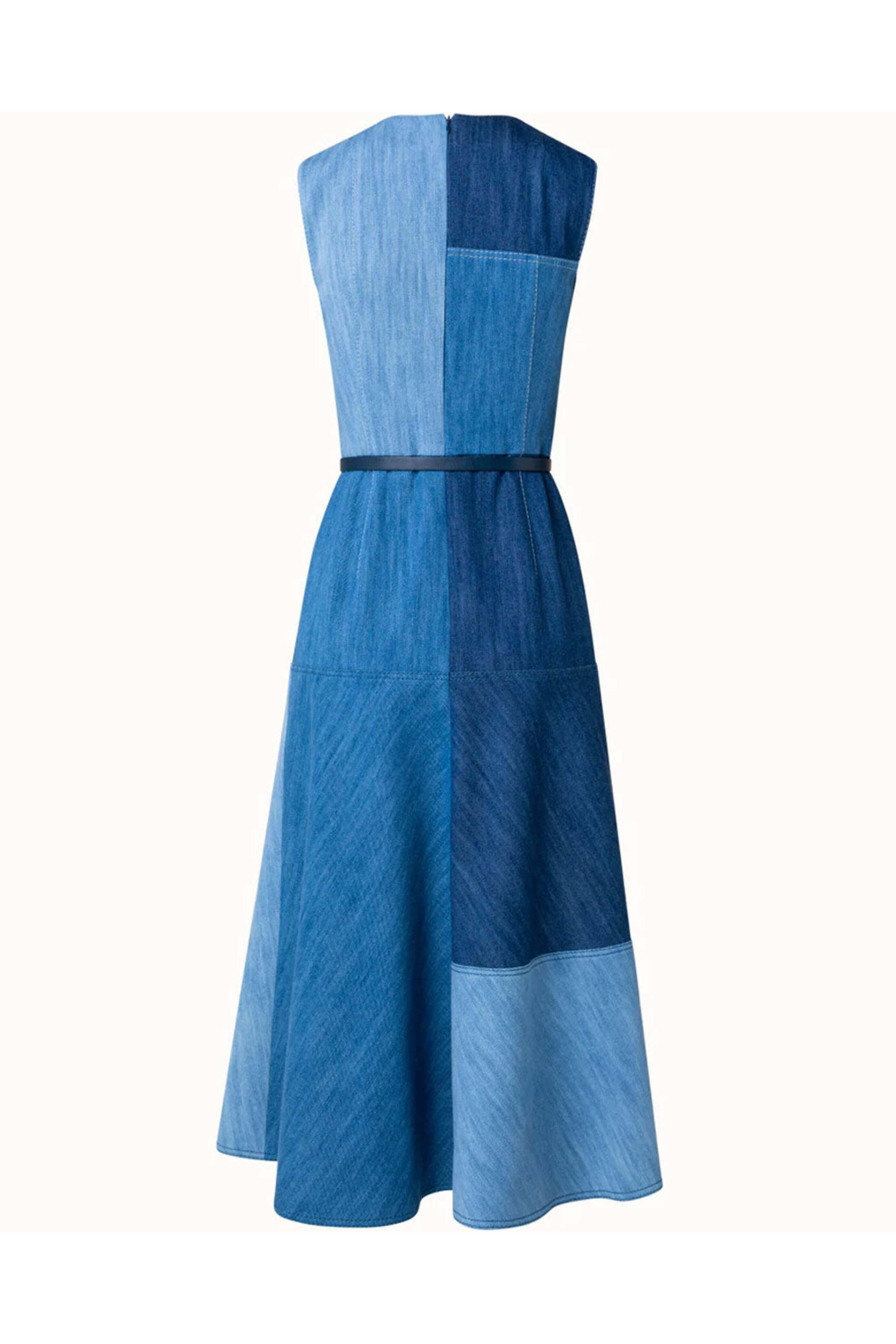 Akris Punto - Denim Patchwork Midi Dress