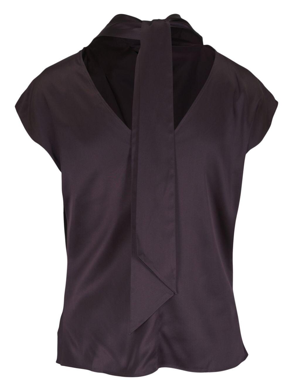 Veronica Beard - Leilany Dark Chocolate Silk Top