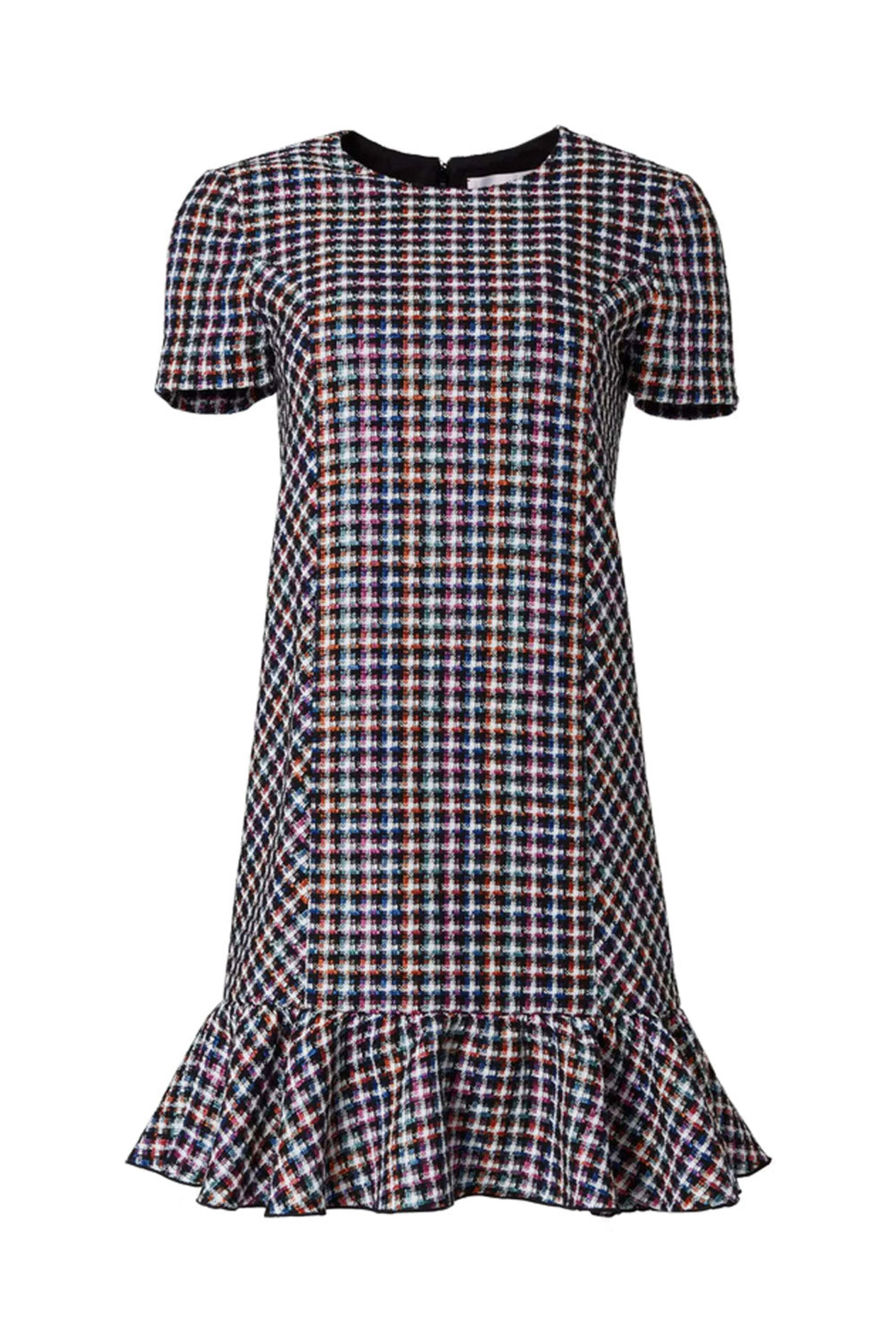 Carolina Herrera - Multicolor Tweed Short Sleeve Shift Dress