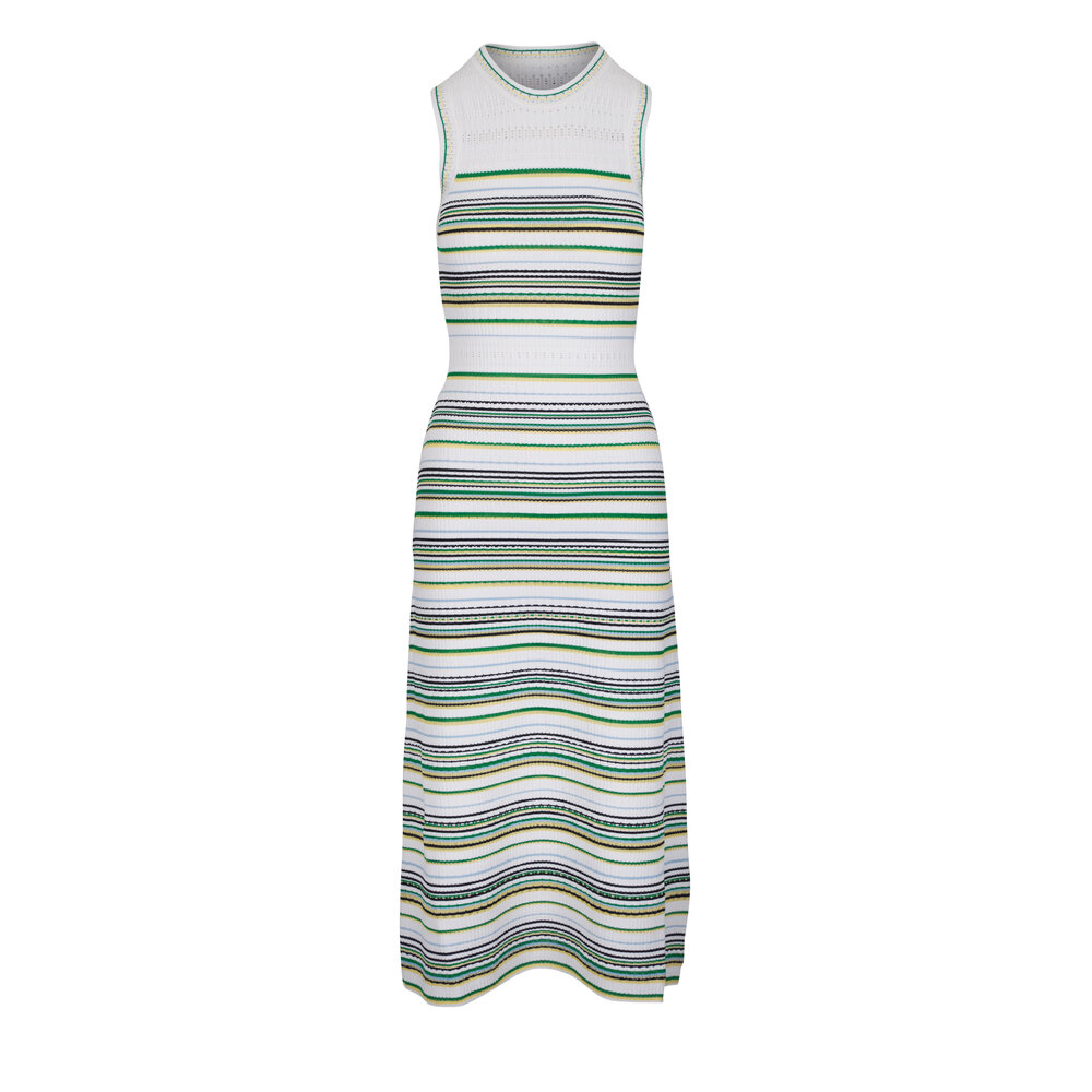 ワンピース Cotton Striped Ribbed Knit Dress New color] Cotton Striped Ribbed Knit Dress