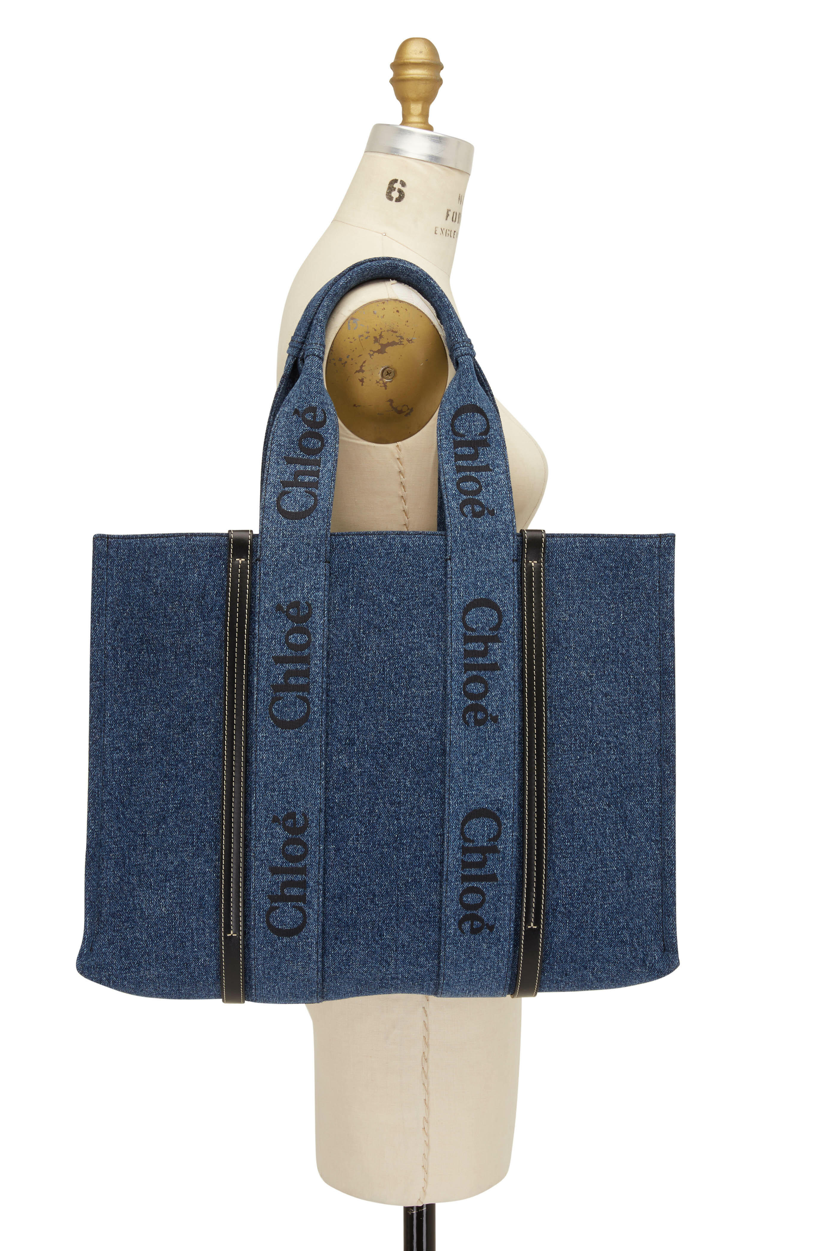 Chloé small Woody linen tote bag - Neutrals