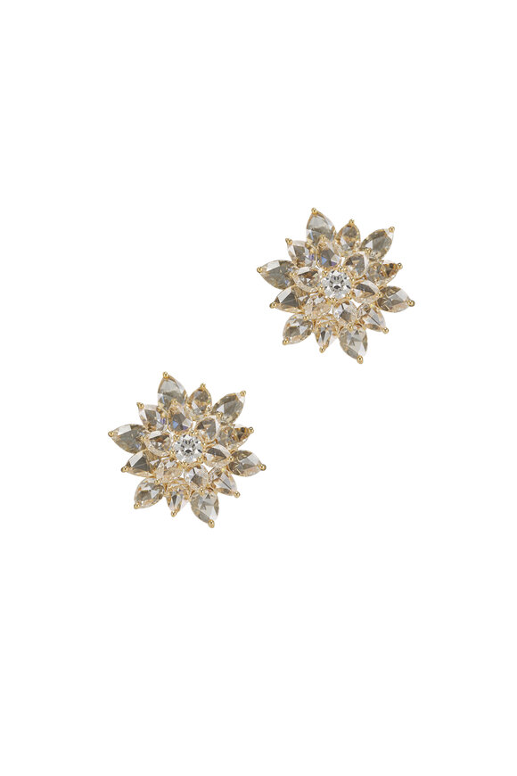 Kai Linz Lotus Diamond Stud Earrings