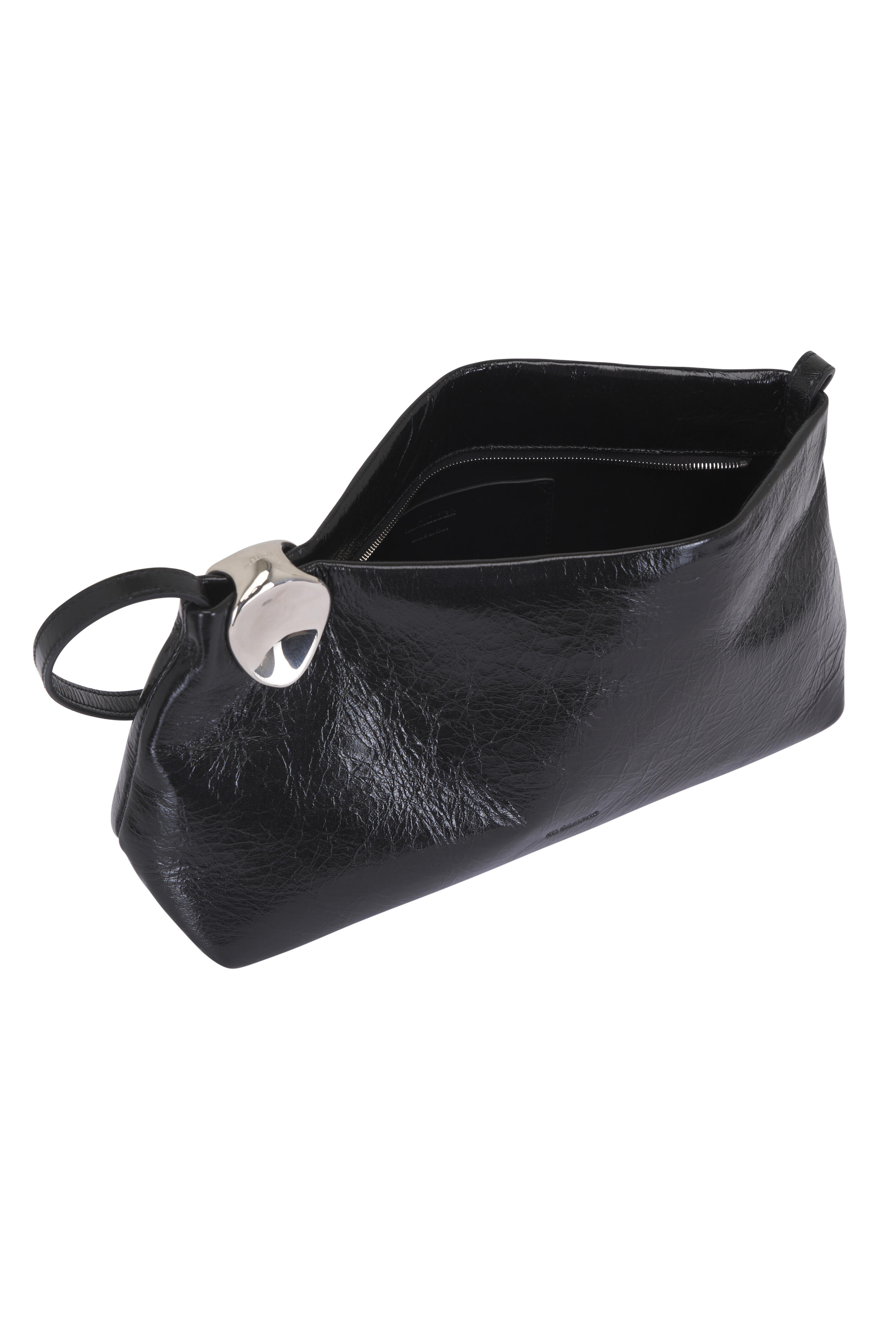 Jil Sander - Jewel Zip Black Leather Shoulder Bag