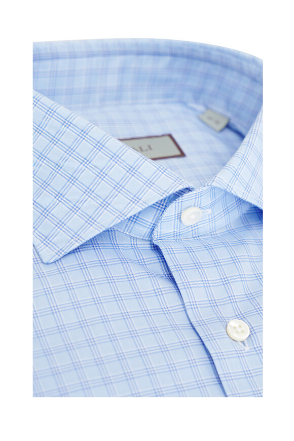 Canali - Blue Check Cotton Dress Shirt