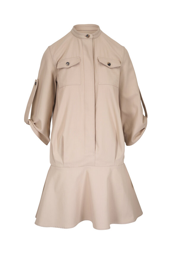 Loewe Beige Cotton Drop Waist Dress